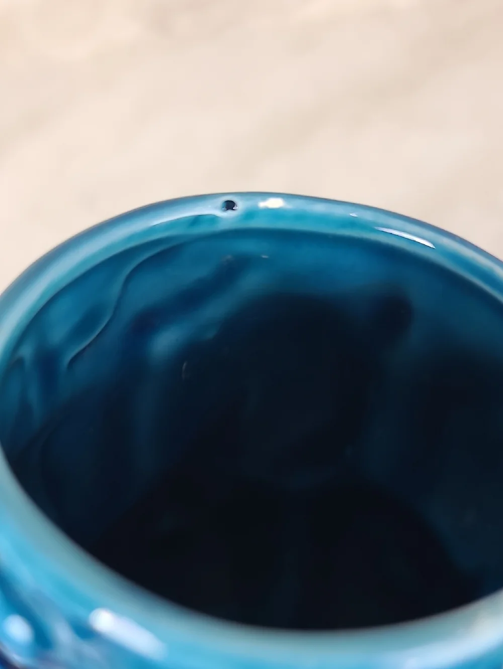 Vtg Inarco Mood Indigo Blue Glazed Fruit Mug Inarco Japan Blue Ceramic Cup Vase - Picture 12 of 14